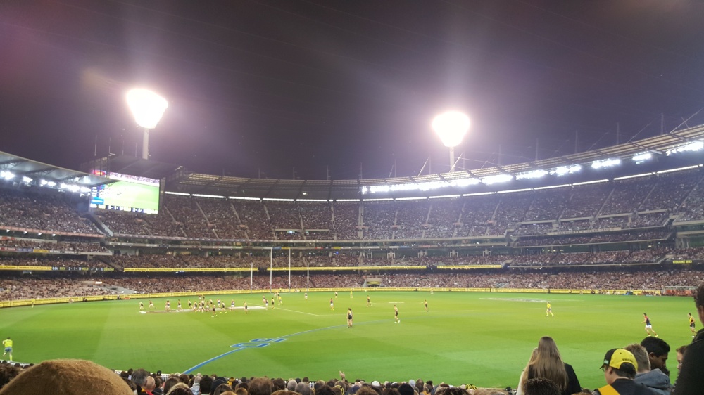 Footy and floodlights